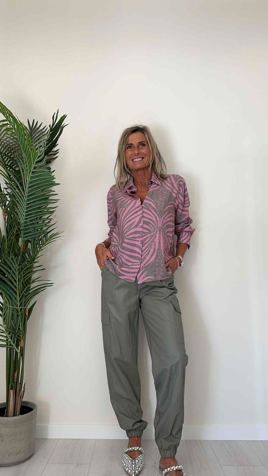 PLEASE - C07SCMV000 - CAMICIA 100%VISCOSA FANTASIA ASTRATTA