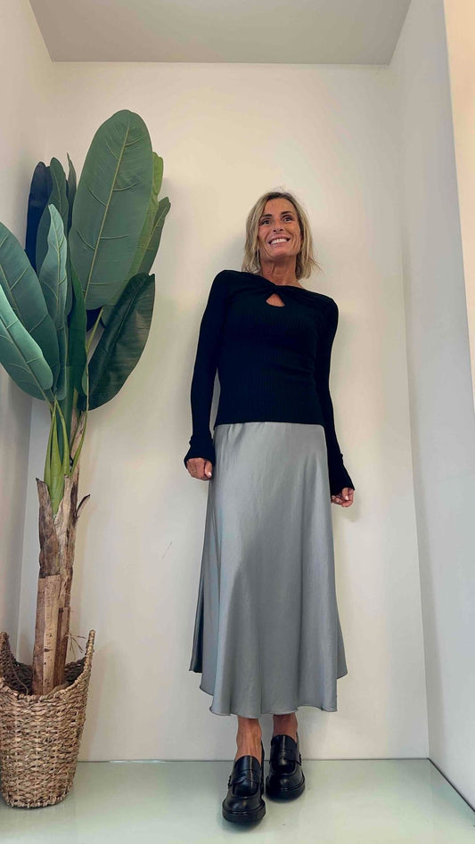 LALTERNATIVASTYLE - MA1942GLIS - MAGLIA COSTINE NODO SCOLLO