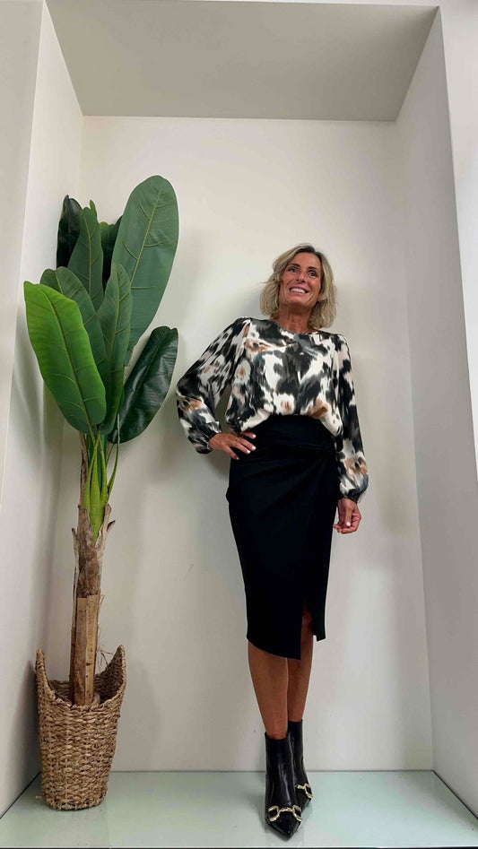 SUSYMIX - 20783GN - BLUSA FANTASIA SFUMATA ELASTICO POLSI