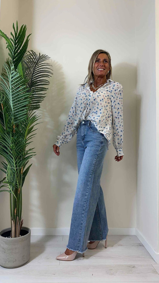 DAFNE - F31466P29 - JEANS PALAZZO ORLO SFRANGIATO