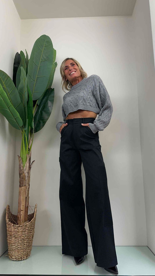 LALTERNATIVASTYLE - 2147P14 - PULL VISCOSA CROP TRECCE MANICA AMPIA