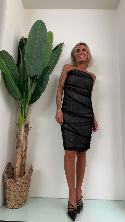 IMPERIAL - AEDBGMO - ABITO STRAPLES EFFETTO GUAINA CON RETINA