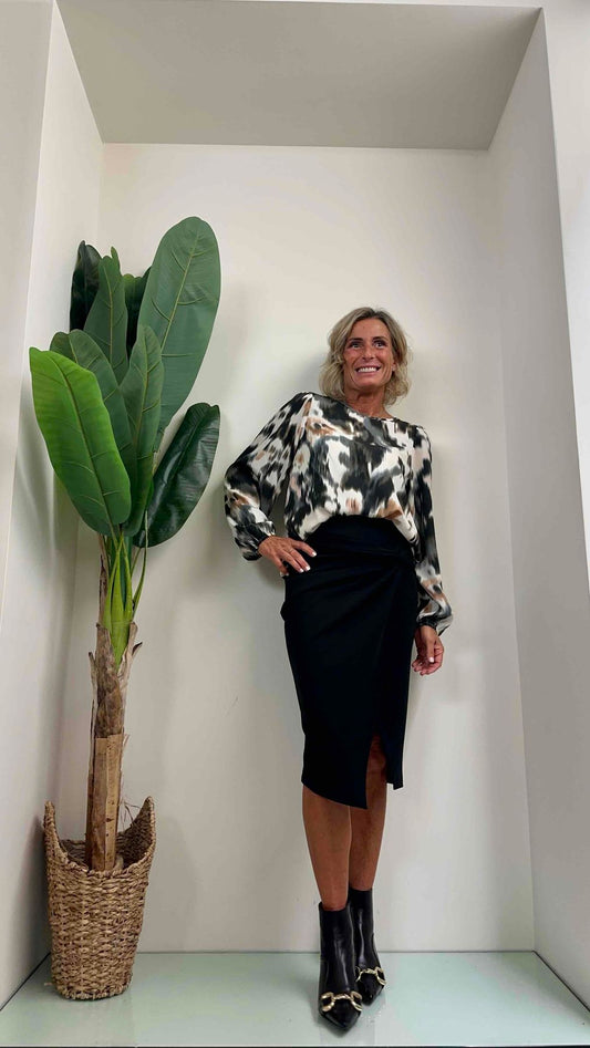 SUSYMIX - 20783GN - BLUSA FANTASIA SFUMATA ELASTICO POLSI