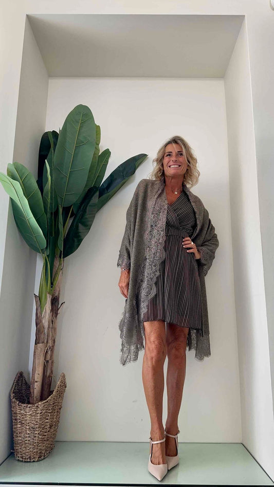 GIORGIA & JHONS - 60254FW23 - MANTELLA INSERTO PIZZO