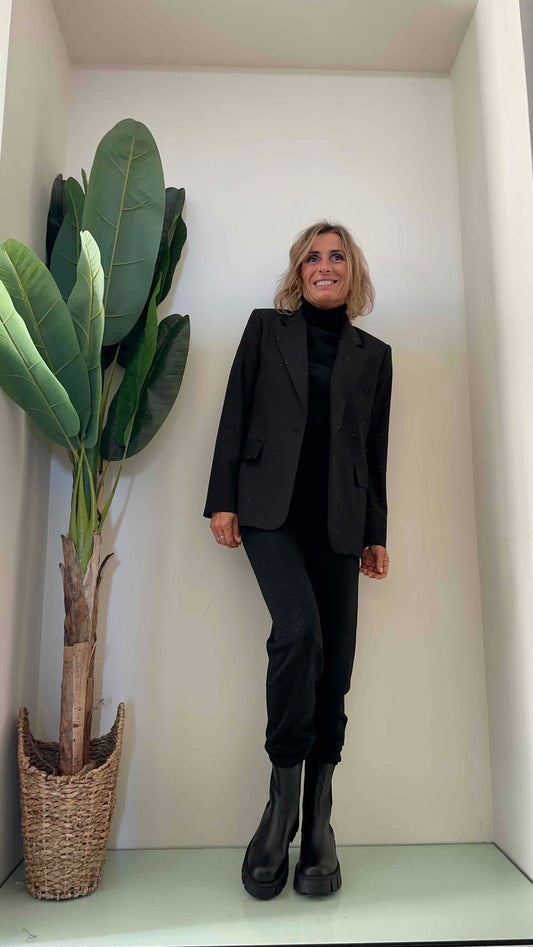 IMPERIAL - J9990031Q - GIACCA MONOPETTO STRASS CON PATTE TASCHE