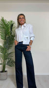 CELLOFUN - 2319C - CAMICIA POPELINE 100%COTONE, TASCA SCESA CON SPILLA E POLSI GIOIELLO, A SCATOLA