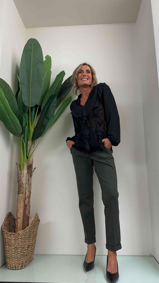 GIORGIA & JHONS - 60150FW23 - CAMICIA VOLANT E PIZZO FIT MORBIDO