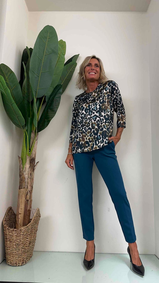 IMPERIAL - CDP0GTS - BLUSA RASO STAMPA ANIMALIER