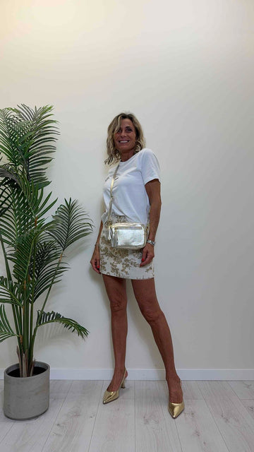 LALTERNATIVASTYLE - 1594612 - BOX BAG PELLE CON DOPPIA ZIP, NAPPINE FRANGE E TRACOLLA PELLE REGOLABILE