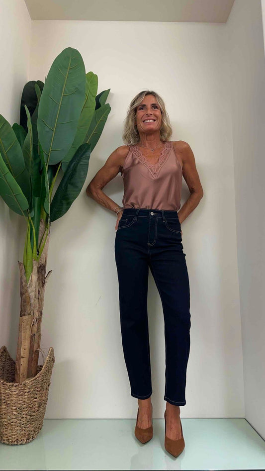 GIORGIA & JHONS - 60199FW23 - JEANS MOM FIT ELASTICIZZATO