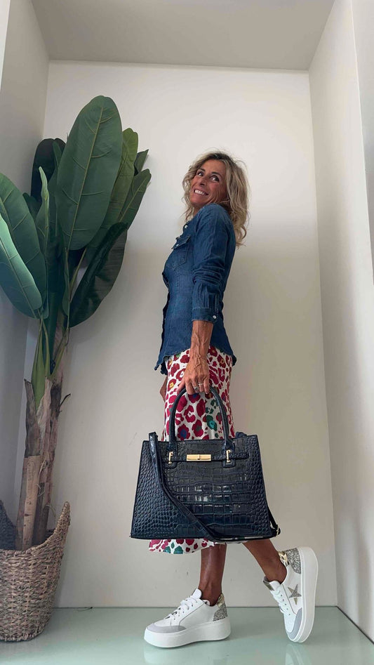 SUSYMIX - 6026D - CAMICIA DENIM BOTT, MADREPERLA