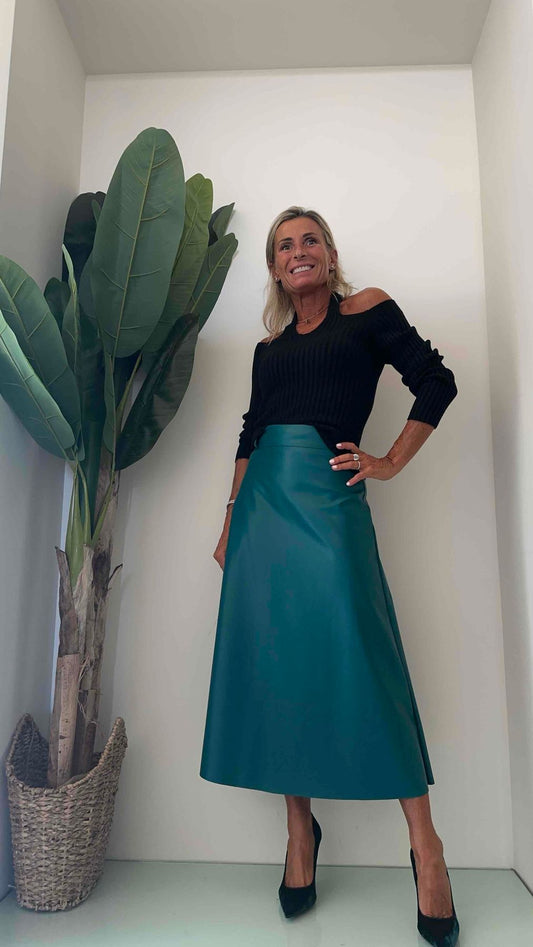 F3 - M1392002 - MAGLIA VISCOSA COSTINE SCOLLO C/LACCETTO