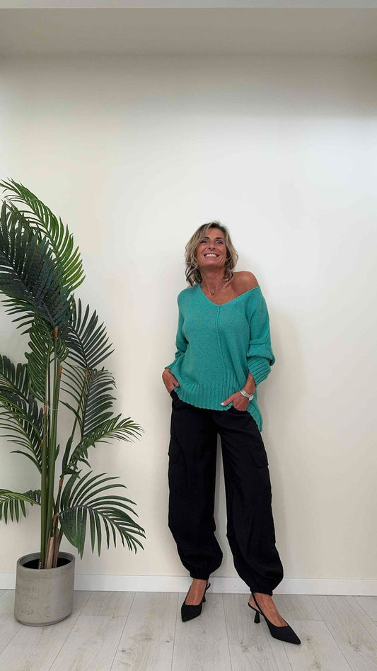 DAFNE - I5440P25 - MAGLIA COTONE GREZZO, ASIMMETRICA CON NERVATURA, FIT AMPIO