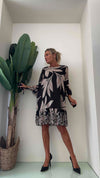 DAFNE - 21555P26 - ABITO CREPE CON CINTURA E BALZA