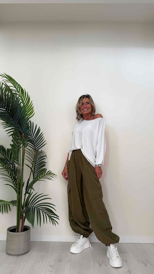 DAFNE - 0073P26 - MAGLIA VISCOSA INTEGRALE, FIT AMPIO CON SPACCHETTI