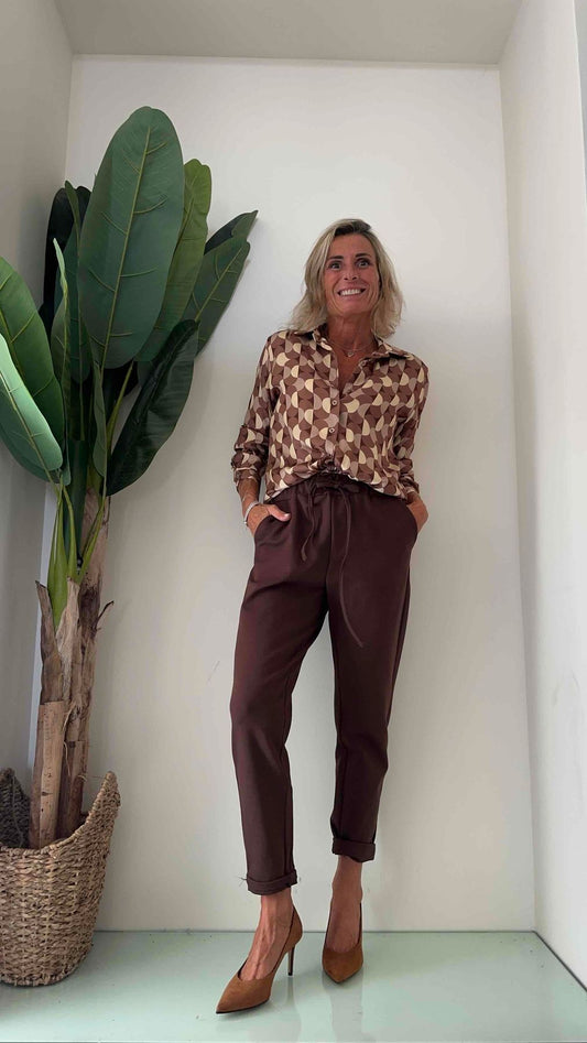 VENTISEI - 3957P25 - CAMICIA PURA VISCOSA FANTASIA GEOMETRICA TONDI