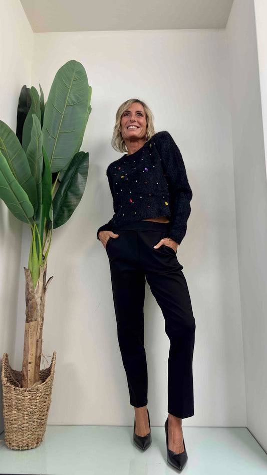 DAFNE - NA2014P26 - MAGLIA P.PELLICCIA CABOCHON INCASSONATI