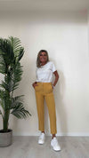 CELLOFUN - 2310P - PANTALONE SIGARETTA  TESSUTO TECNICO LEGGERO, ELASTICO DIETRO