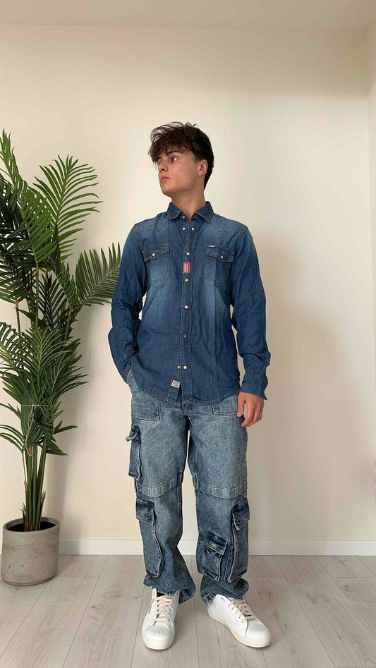 ALCOTT - CF926UOY12SS24 - CAMICIA DENIM BOTTONI MADREPERLA