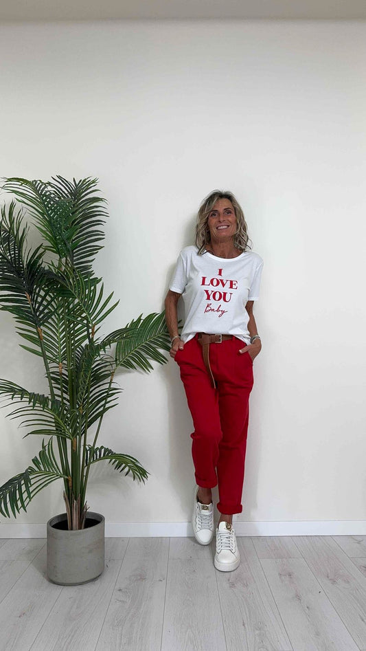 TENSIONE IN - 24P2059 - PANTALONE CHINO IN FELPA GARZATA CON ELASTICO VITA E CINTURA