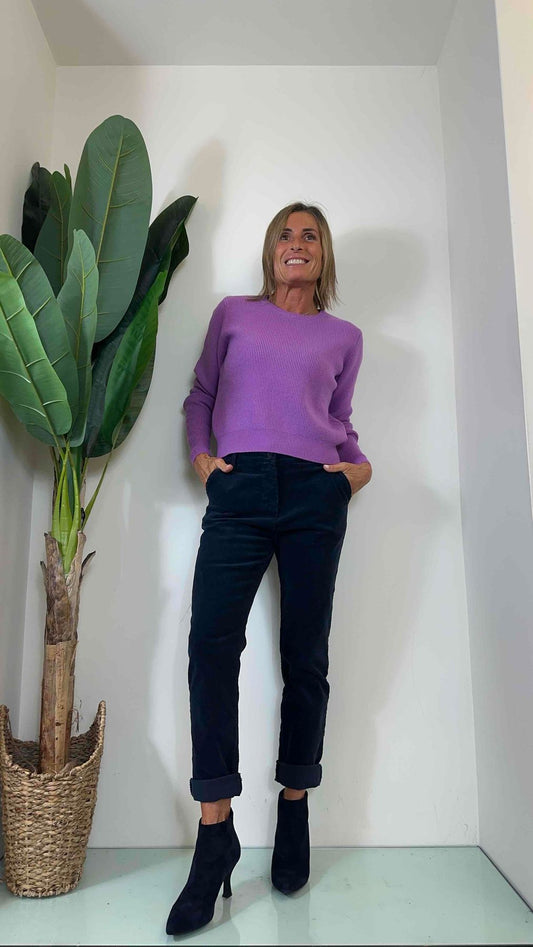 DAFNE - PD1500P23 - MAGLIA VISCOSA DOPPIATE COSTINE GIROCOLLO