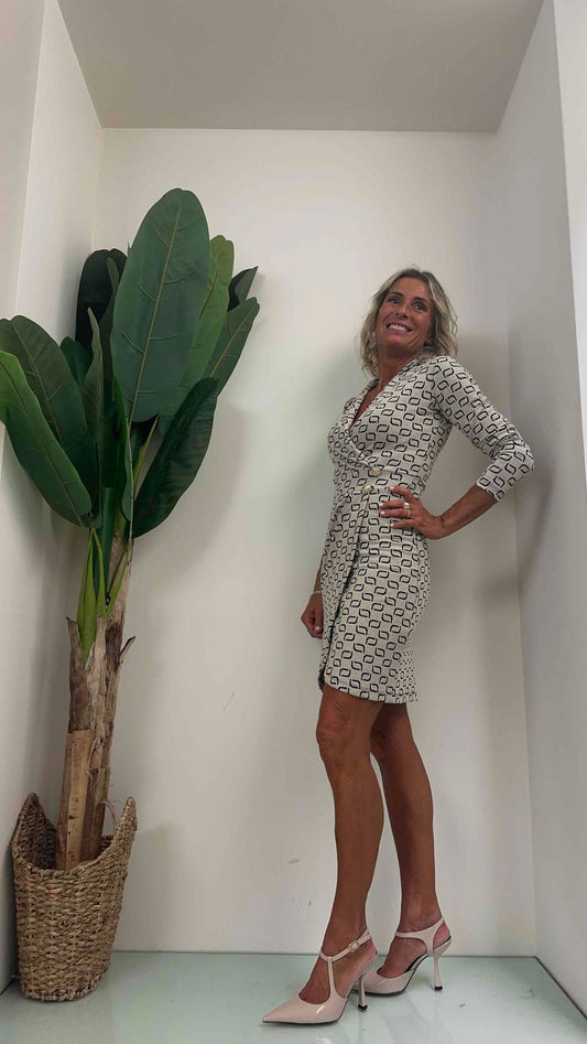 GIORGIA & JHONS - 60173FW23 - ABITO POLIVISCOSA FANTASIA GEOM. PORTAFOGLIO BOTT. ORO