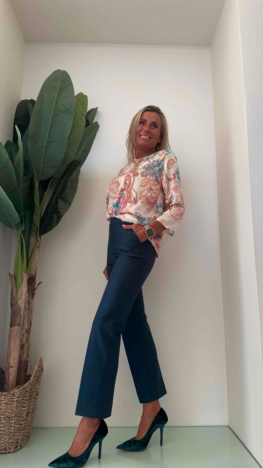 RAGNO - DB24PP - PANTALONE STRAIGHT LEG PUNTO MILANO VISCOSA EL. VITA