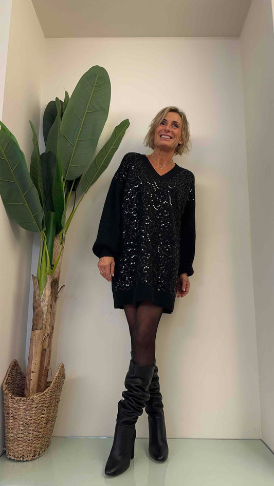 DAFNE - AL872P32 - ABITO/PULL VISCOSA PAILLETTES,K MSCOLLO A V, MANICA BALLOON