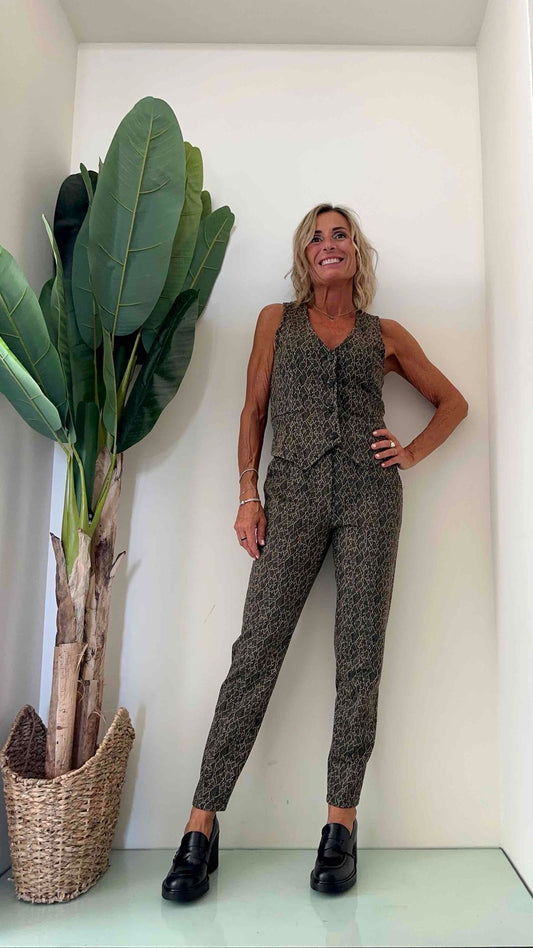 DAFNE - 545553P28 - PANTALONE FANTASIA  A SIGARETTA  POLIVISCOSA STRETCH