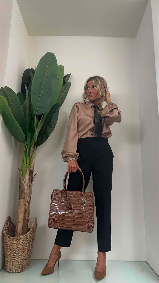 GIORGIA & JHONS - 60077FW23 - CAMICIA RASO CON CRAVATTA