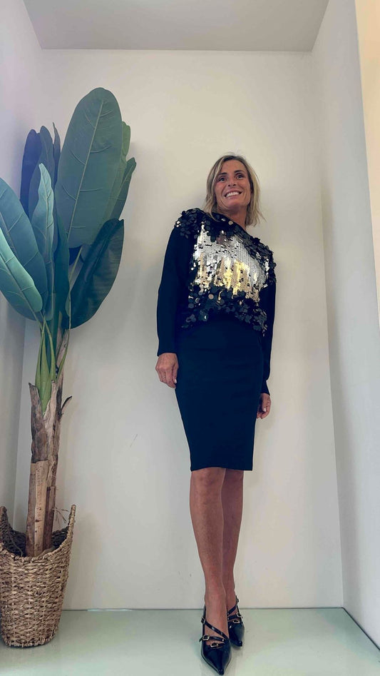 DAFNE - AZ7567P39 - MAGLIA MACRO PAILLETTES