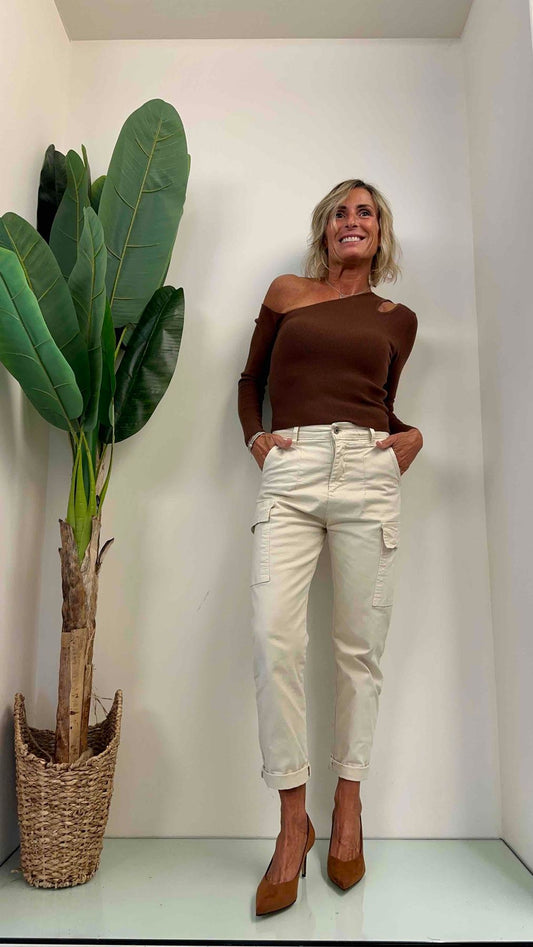 LALTERNATIVASTYLE - 2065P135 - PULL VISCOSA CROP SCOLLO ASIMETRICO PIU CUT OUT