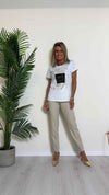 GIORGIA & JHONS - 60013SS24 - T-SHIRT COTONE "VOILA' L'ETE' "