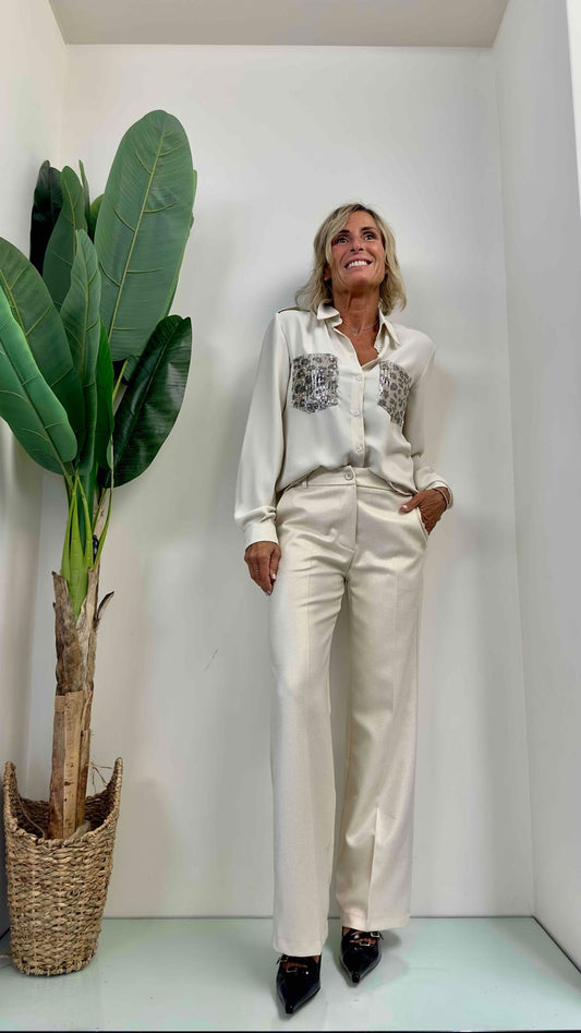 LALTERNATIVASTYLE - 1979P23 - PANTALONE LAME' PIEGA CENTRALE