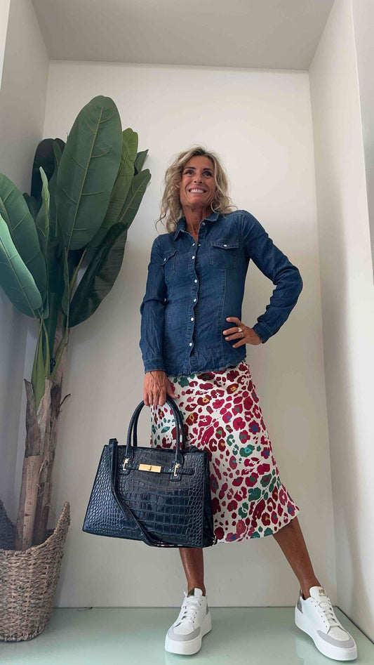 SUSYMIX - 6026D - CAMICIA DENIM BOTT, MADREPERLA