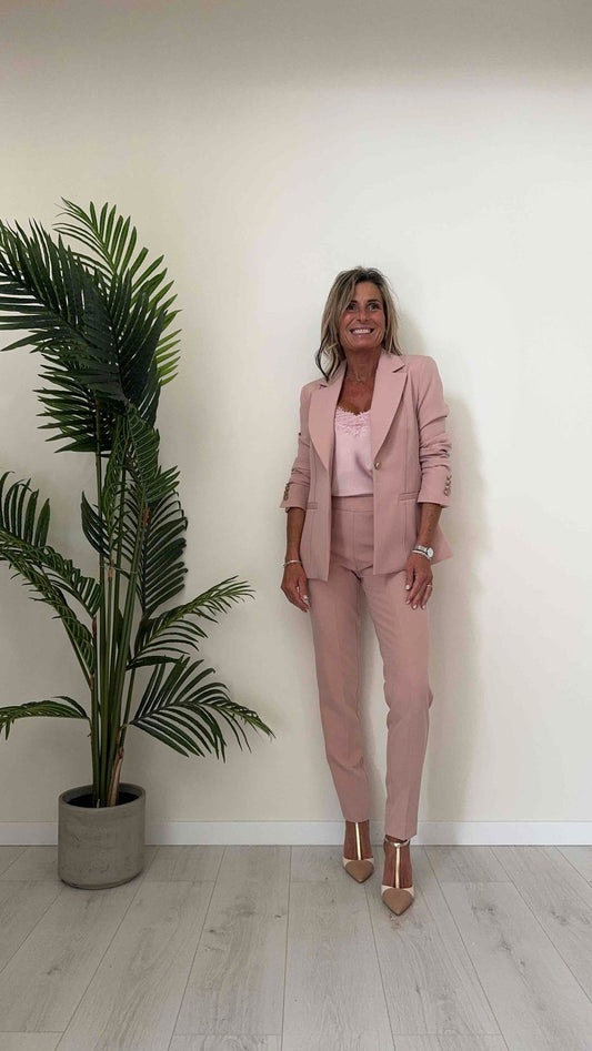 GIORGIA & JHONS - 60189SS24 - PANTALONE TESSUTO TECNICO LEGGERO A SIGARETTA CON PIEGA