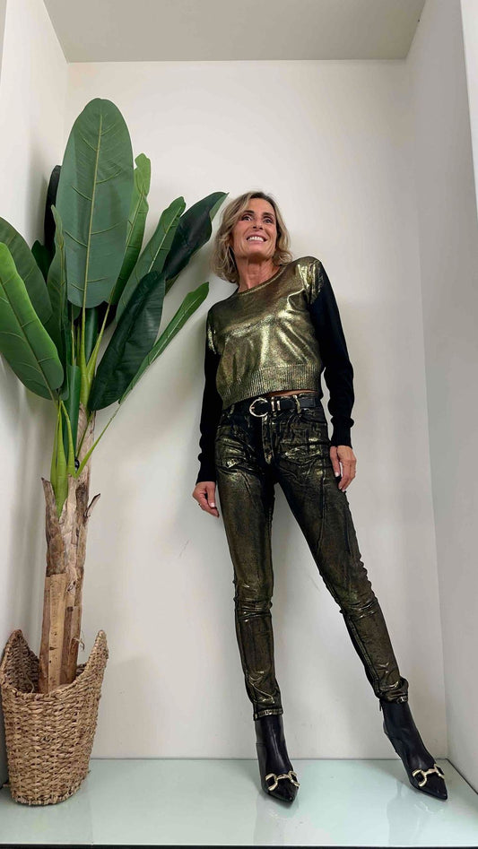 DAFNE - JLA70P29 - PANTALONE SLIM FIT LAMINATO DAVANTI