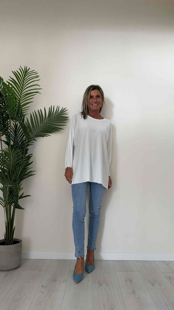 DAFNE - 8470P27 - MAGLIA OVER  IN VISCOSA, BOTTONCINI RETRO, MANICA KIMONO