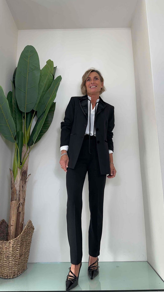 DAFNE - J619P43 - GIACCA REVER E TASCA FILETTO VELLUTO