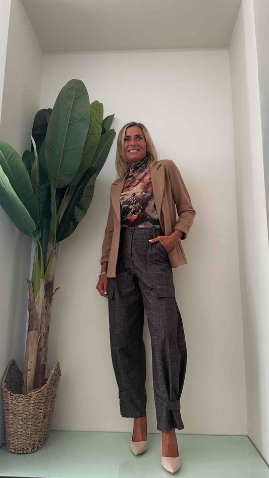 DAFNE - 6179P29 - GIACCA ELASTICIZZATA TESSUTO OPERATO