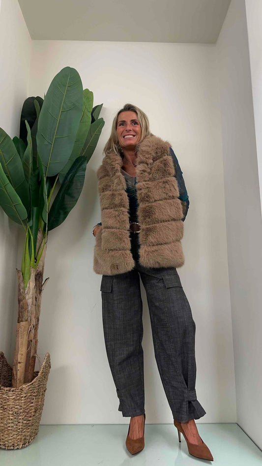 DAFNE - GL055P47 - GILET ECO PELLICCIA LUNGO