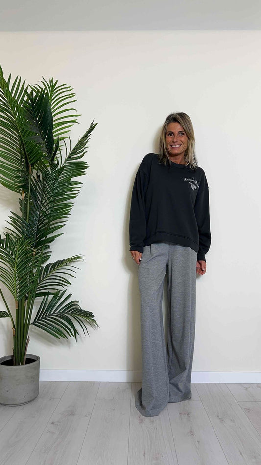 VICOLO - RB0332 - FELPA COTONE STONDATA, MANICHE PIEGHE, "LAGUNA BEACH"