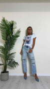 PLEASE - P70UCJGW7U - JEANS BAGGY CON ROTTURE