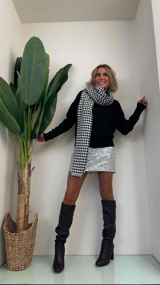 GIORGIA & JHONS - 96062FW23 - SCIARPA PIED DE POULE CHECK