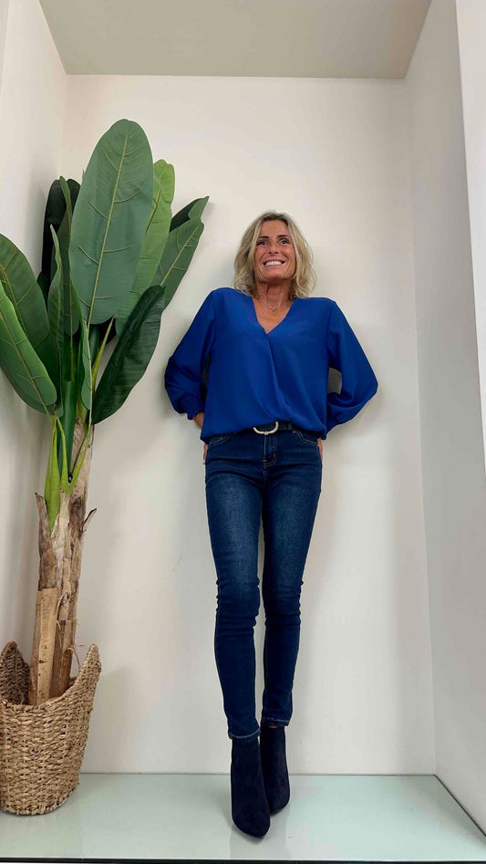 DAFNE - 3638P17 - BLUSA INCROCIATA ELASTICO