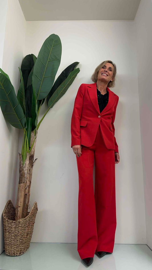 PLEASE - J4930PIEVE - GIACCA MONOPETTO LEGGERMENTE SFIANCATA, TASCHE PATTE CON PICCOLO LOGO CUORE METAL