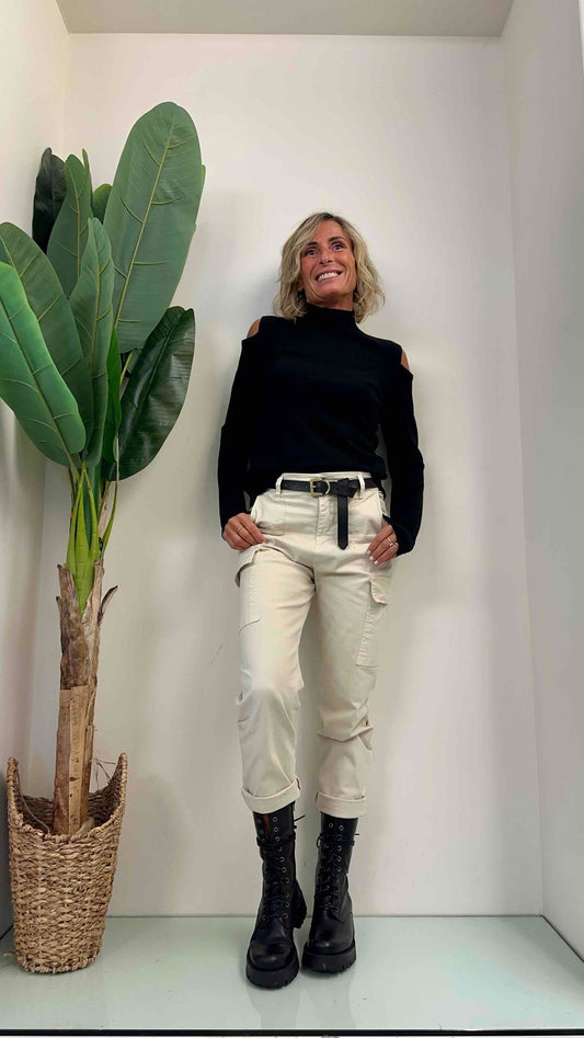 LALTERNATIVASTYLE - CLAUDIA - MAGLIA VISCOSA CUT OUT SPALLA