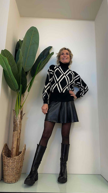 DAFNE - ZM1760P27 - MAGLIA VISCOSA, MOTIVO JAQUARD OPICAL