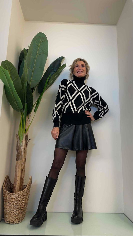 DAFNE - ZM1760P27 - MAGLIA VISCOSA, MOTIVO JAQUARD OPICAL