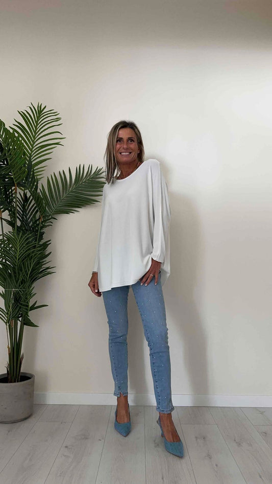 DAFNE - 8470P27 - MAGLIA OVER  IN VISCOSA, BOTTONCINI RETRO, MANICA KIMONO